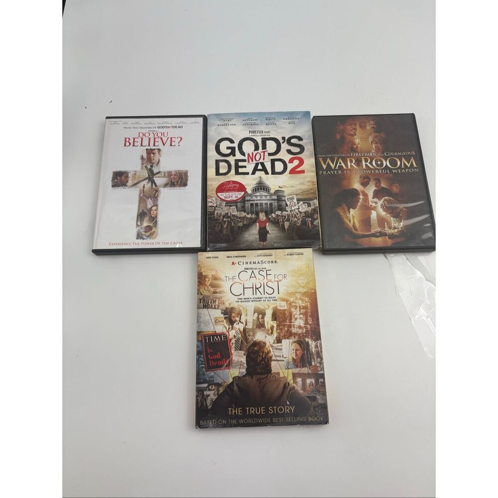 Christian Faith-Based DVD Movie Lot of 4 War Room God’s Not Dead 2 Case for Chri